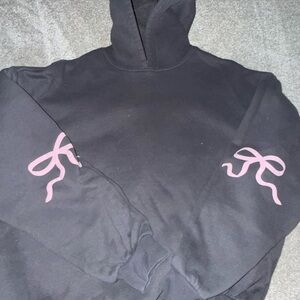 Edikted Black Hoodie with Pink Accents